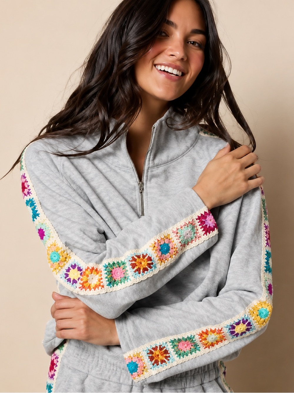 Natural Life Lyvie Trim Sweatshirt size Medium
